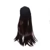 Black baseball caps paired with single-color high-temperature silk straight hair factory direct sales can customize curly multi-color straight wigs Specification image